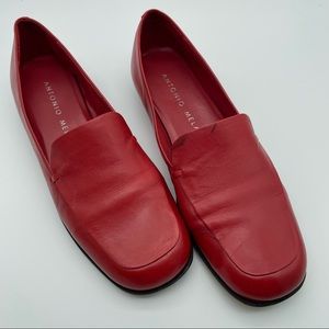 Antonio Melani Red Square Toe Leather